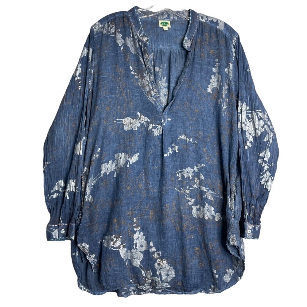 Dolma Blue Floral Tunic Top